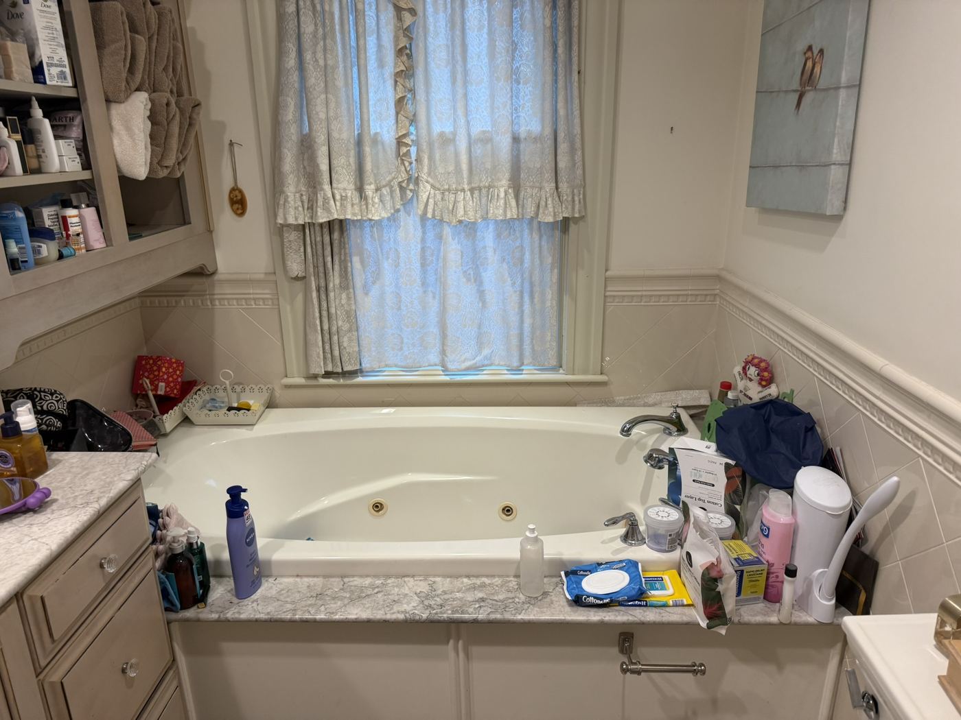 Bathroom with jacuzzi tub before remodel
